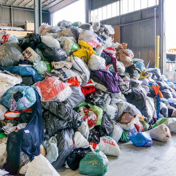 Textile waste piled high