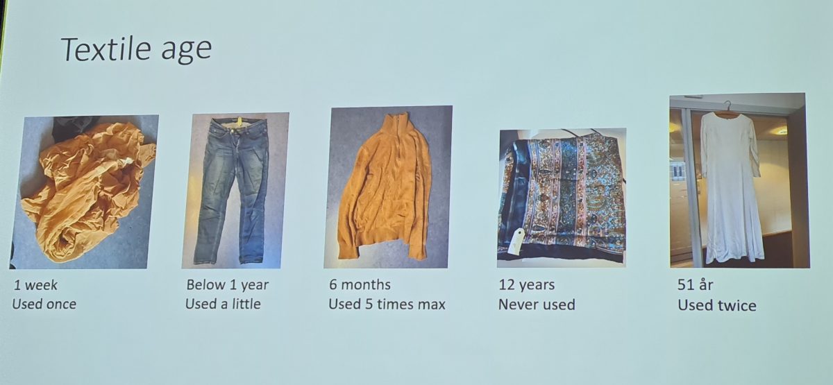 Different clothing items with different ages and duration of ownership.