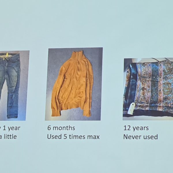 Different clothing items with different ages and duration of ownership.