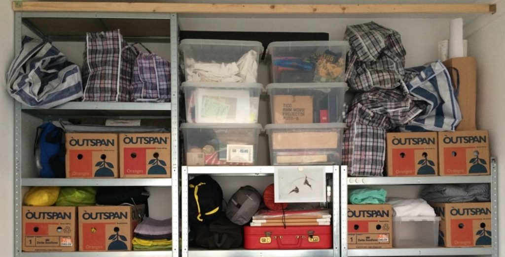 Picture showing the storage space in respondent 11B’s bedroom, including bags with clothes, which were integrated in the wardrobe study. 