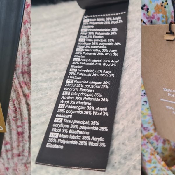 Textile labels on clothing